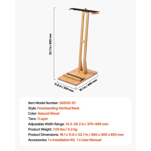 Vertical Surfboard Stand Wooden Surfboard Rack for Storage and Display