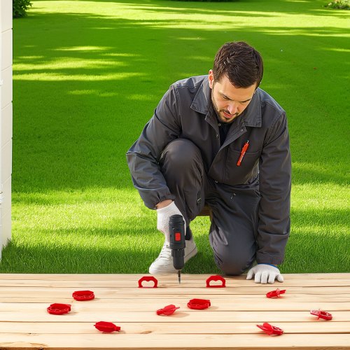 20Pack 18 Inch Deck Board Spacers Bright Red Gap Jig Rings for Easily