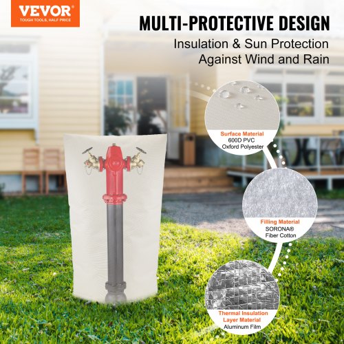 Fiber Cotton Well Head Pump Cover 20W x 34H Pipe Insulation Cover