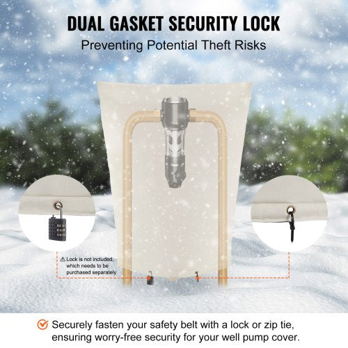 Fiber Cotton Well Head Pump Cover 20W x 34H Pipe Insulation Cover