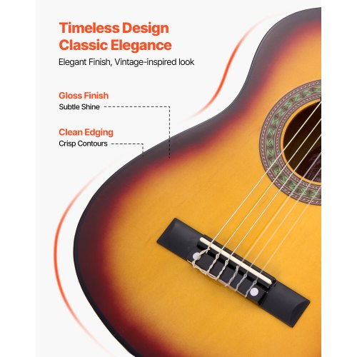Classical Guitar 30 Inch Wood Classical Guitar Starter Kit for Beginners