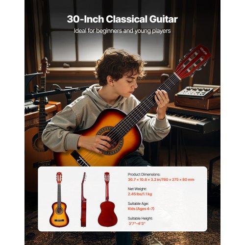 Classical Guitar 30 Inch Wood Classical Guitar Starter Kit for Beginners