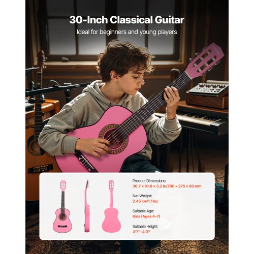 Classical Guitar 30 Inch Wood Classical Guitar Starter Kit for Beginners 1