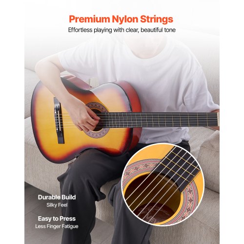 Classical Guitar 38 Inch Wood Classical Guitar Starter Kit for Beginners