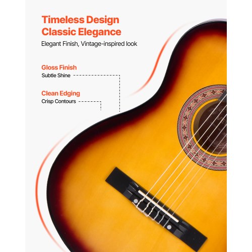 Classical Guitar 38 Inch Wood Classical Guitar Starter Kit for Beginners