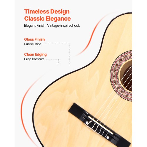 Classical Guitar 38 Inch Wood Classical Guitar Starter Kit for Beginners 1