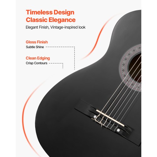 Classical Guitar 38 Inch Wood Classical Guitar Starter Kit for Beginners 2