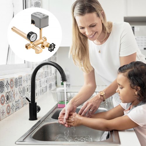 1 x 11 Well Pressure Tank Tee Kit with 4060PSI Switch 7Pieces Pure