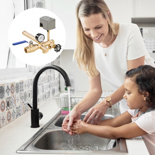 1 x 11 Well Pressure Tank Tee Kit with 4060PSI Switch 8Pieces Pure