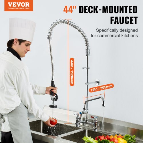 Industrial Sink Faucet 44 Tall 8 Install Space 12 Rotating Spout