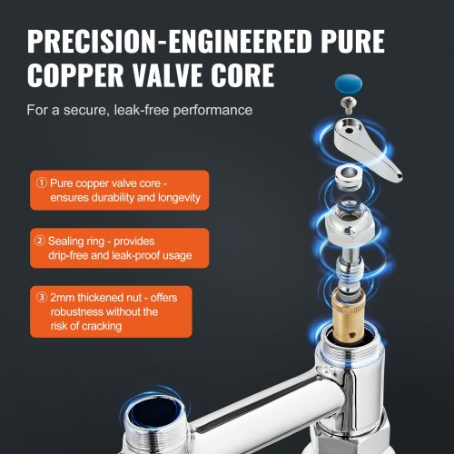 Commercial Faucet with PreRinse Sprayer 26 Height 8 Center 12 Swing