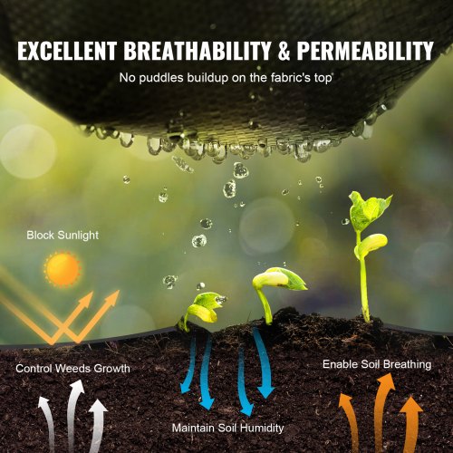 5FTx250FT Premium Heavy Duty Weed Barrier Landscape Fabric 5OZ Woven