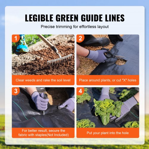 5FTx250FT Premium Heavy Duty Weed Barrier Landscape Fabric 5OZ Woven