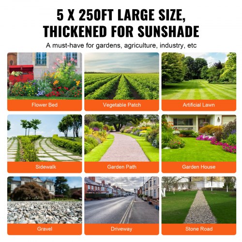 5FTx250FT Premium Heavy Duty Weed Barrier Landscape Fabric 5OZ Woven