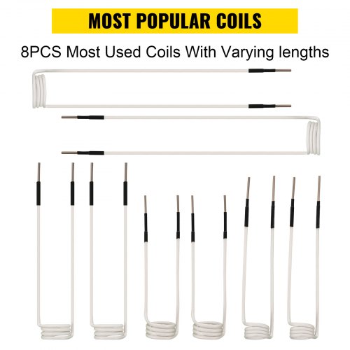 Induction Heater Coil Kit 8PCS Most Used Induction Heater Coils with Varying