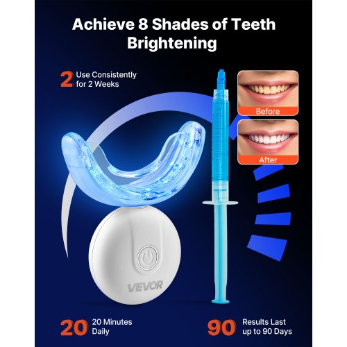 Teeth Whitening Kit with LED Light 32 LED Accelerator Lights Whitening Gel