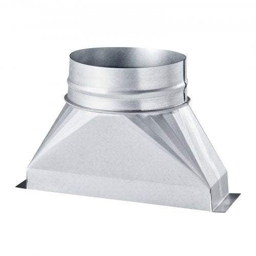 Duct Boot 314 x 10 x 6 inch Duct End Boot Galvanized to Round Transition