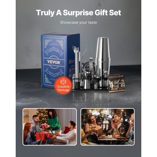 Cocktail Shaker Set 14Piece Stainless Steel Bar Tools with Acrylic Stand