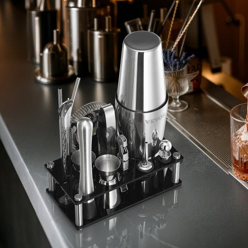 Cocktail Shaker Set 14Piece Stainless Steel Bar Tools with Acrylic Stand