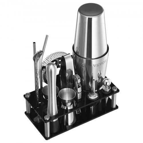 Cocktail Shaker Set 14Piece Stainless Steel Bar Tools with Acrylic Stand