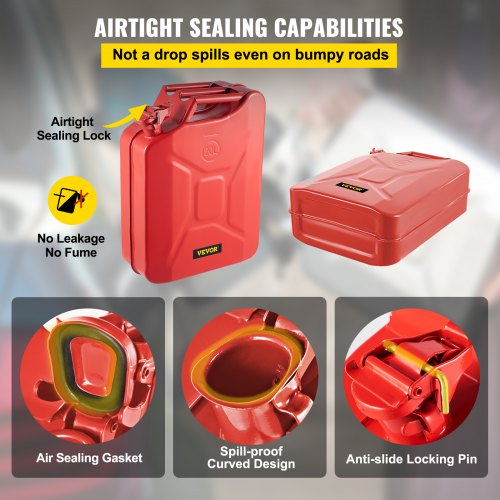 Jerry Fuel Can 5.3 Gallon 20 L Portable Jerry Gas Can with Flexible Spout