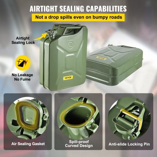 Jerry Fuel Can 5.3 Gallon 20 L Portable Jerry Gas Can with Flexible Spout