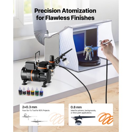 Airbrush Kit 16 HP Air Brush Kit with Air Compressor 3 DualAction
