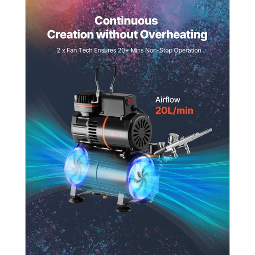 Airbrush Kit 16 HP Air Brush Kit with Air Compressor and Tank 3