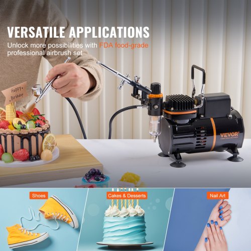 Airbrush Kit Dual Fan Air Compressor Professional Airbrushing System Kit