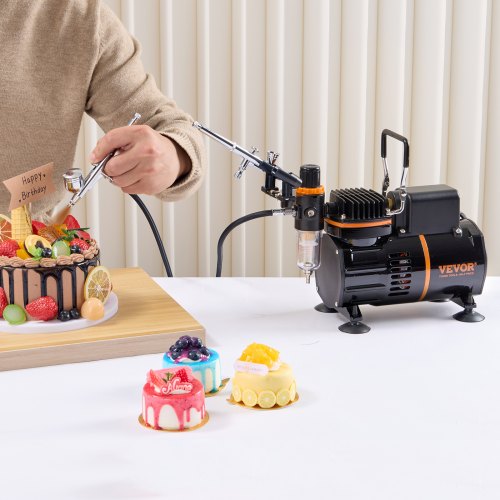 Airbrush Kit Dual Fan Air Compressor Professional Airbrushing System Kit
