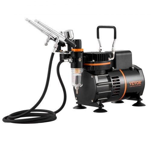 Airbrush Kit Dual Fan Air Compressor Professional Airbrushing System Kit