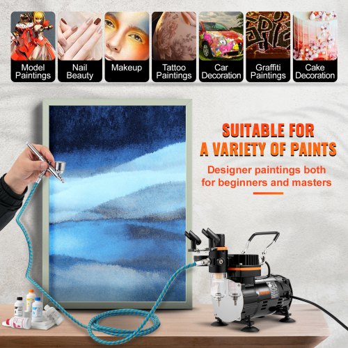 Airbrush Ensemble Expert Airbrush Kit with Compressor MultiUse