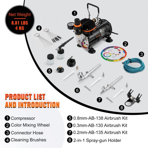 Airbrush Ensemble Expert Airbrush Kit with Compressor MultiUse