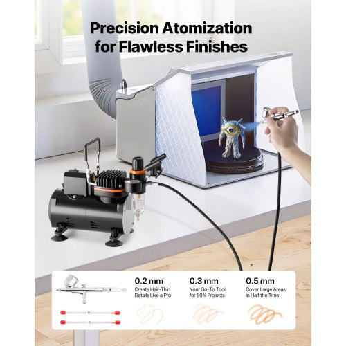 Airbrush Kit 16 HP Air Brush Kit with Air Compressor 1 DualAction 1