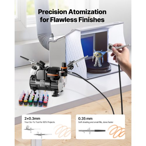 Airbrush Kit 16 HP Air Brush Kit with Air Compressor 3 DualAction 1