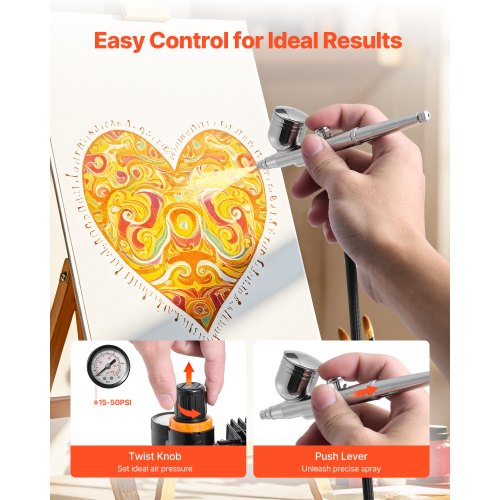 Airbrush Kit 16 HP Air Brush Kit with Air Compressor 3 DualAction 1