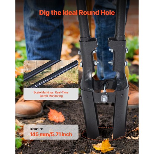 Post Hole Digger Heavy Duty Post Hole Digger with Carbon Steel Handle