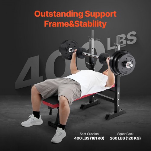 Weight Bench Adjustable Weight Bench for Full Body Workout 400lbs Exercise