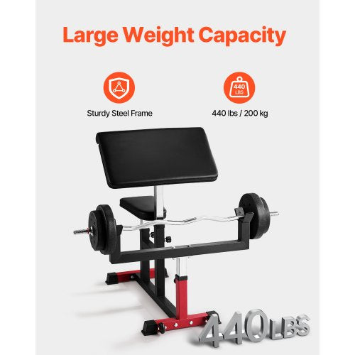 Preacher Curl Bench Strength Training Biceps Machine Max load 440 LBS Home