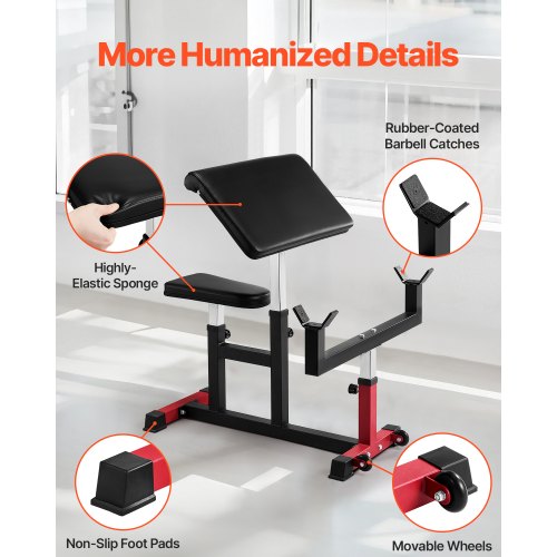 Preacher Curl Bench Strength Training Biceps Machine Max load 440 LBS Home