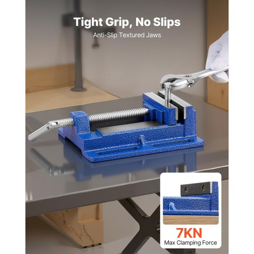 Drill Press Vise 4 Inch Jaw Width Portable Bench Slotted Base For Easy