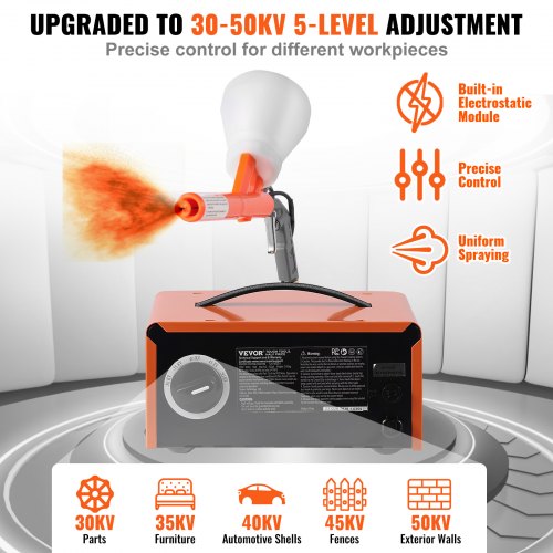 Powder Coating System 50KV Electrostatic Output Powder Coating Kit with Foot