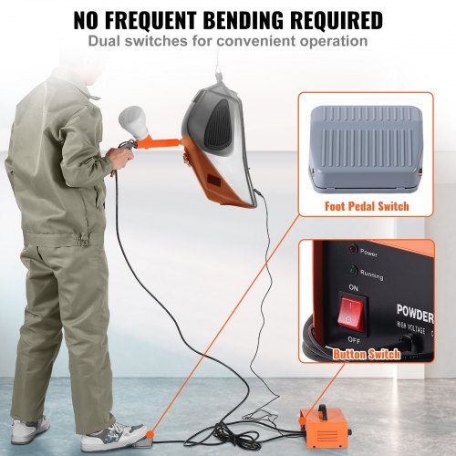 Powder Coating System 50KV Electrostatic Output Powder Coating Kit with Foot