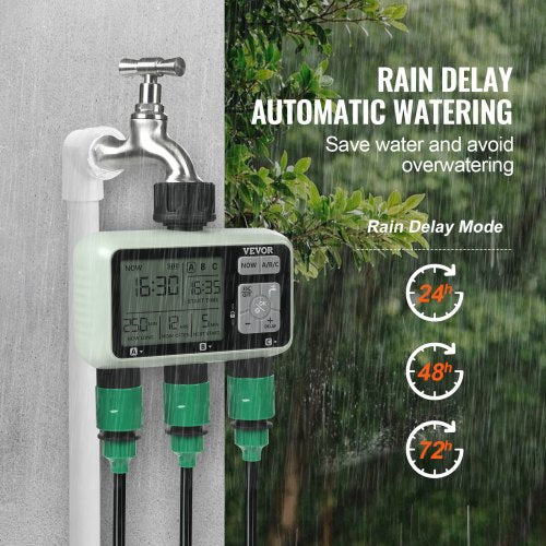 Water Timer 3 Outlets Hose Watering Sprinkler Timer with 3 Independent