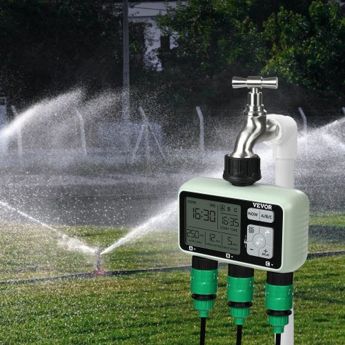 Water Timer 3 Outlets Hose Watering Sprinkler Timer with 3 Independent