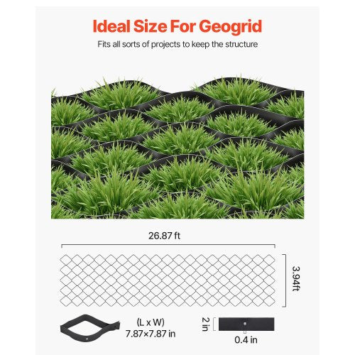Gravel Grid 2 Inch Depth 2687 x 394 FT 8200 x 1200 mm 1880 LBS Per Sq