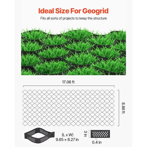 Gravel Grid 3 Inch Depth 1706 x 886 FT 5200 x 2700 mm 1880 LBS Per Sq