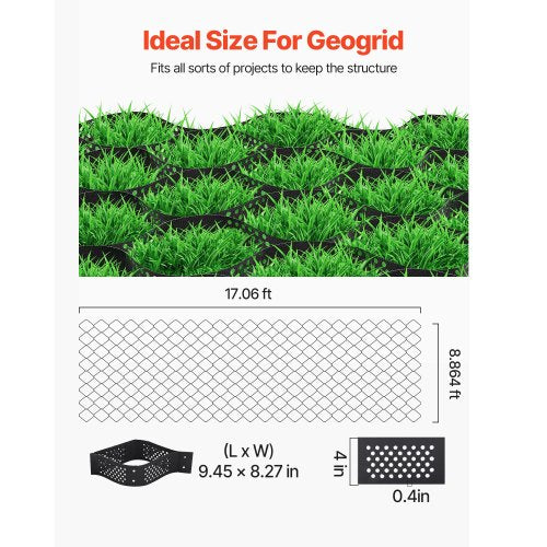 Gravel Grid 4 Inch Depth 1706 x 886 FT 5200 x 2700 mm 1880 LBS Per Sq