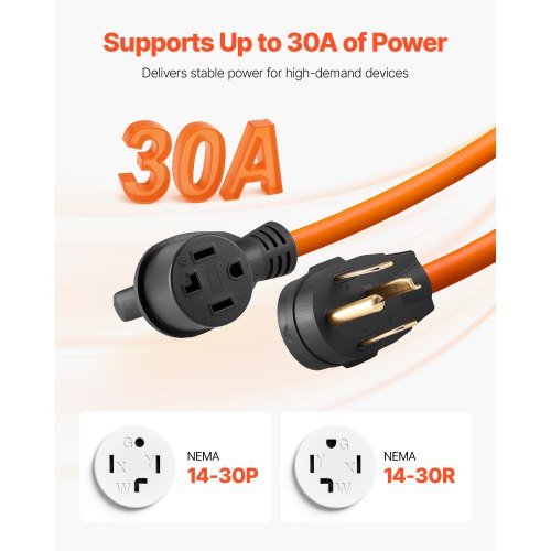 50 ft Dryer Extension Cord 4Prong NEMA 1430P to 1430R Dryer Cord