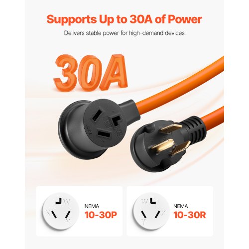 50 ft Dryer Extension Cord 3Prong NEMA 1030P to 1030R Dryer Cord